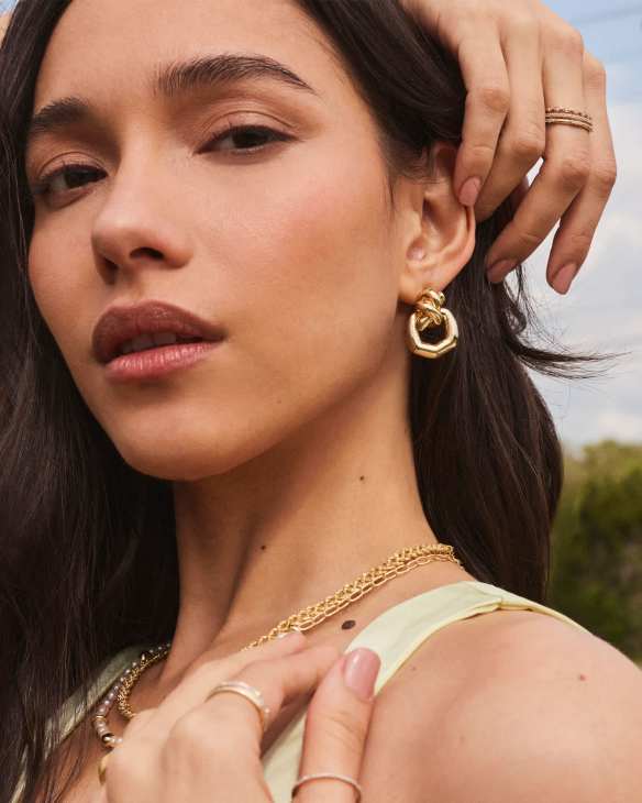 Parker Knot Gold Open Frame Earrings