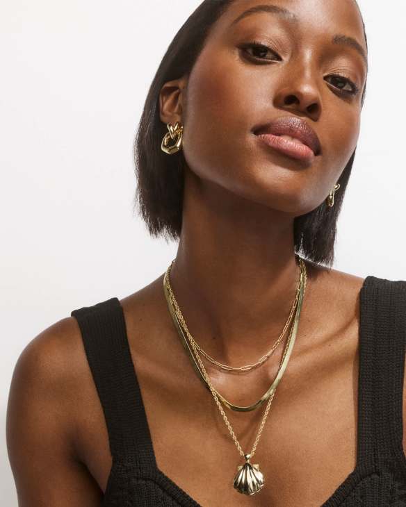 Parker Knot Gold Open Frame Earrings