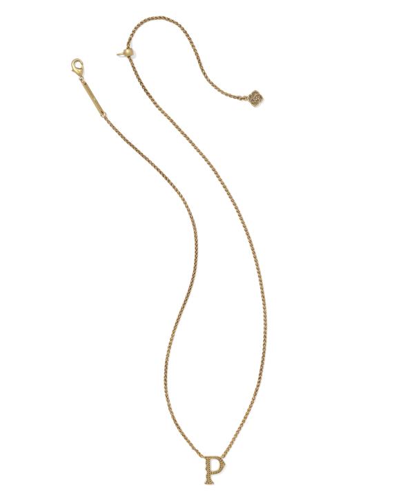 Beau Letter P Pendant Necklace in Vintage Gold