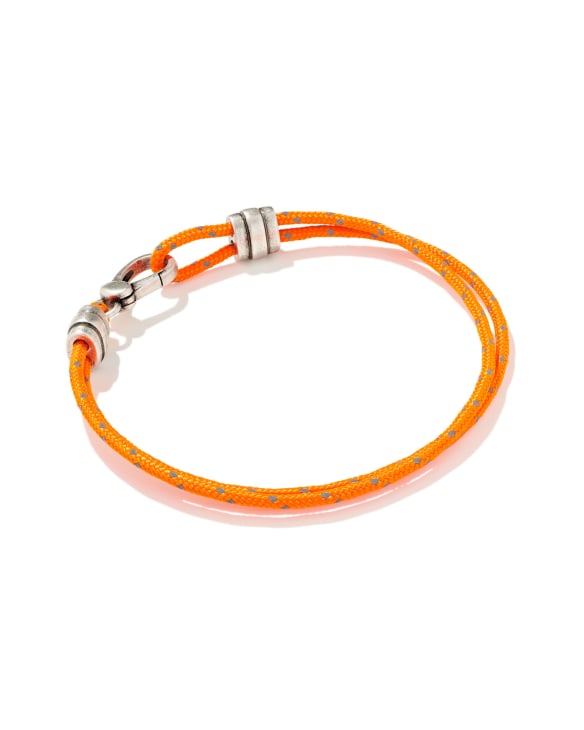 Kenneth Oxidized Sterling Silver Corded Bracelet in Orange