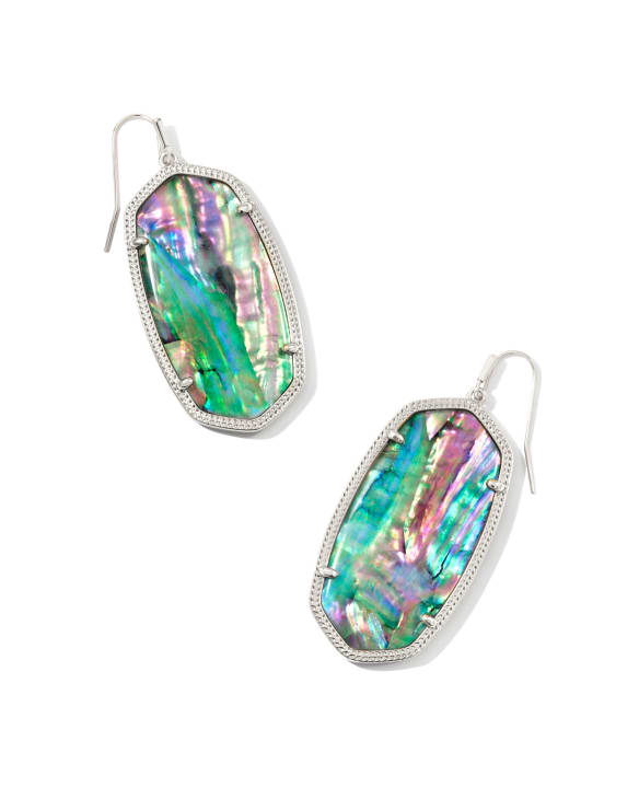 Danielle Silver Statement Earrings in Lilac Abalone