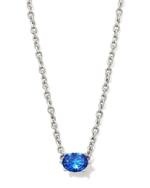 Cailin Silver Pendant Necklace in Blue Violet Crystal