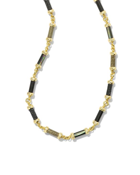 Gigi Gold Strand Necklace in Black Mix