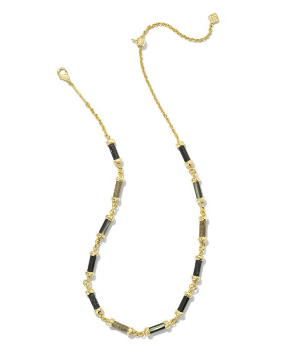 Gigi Gold Strand Necklace in Black Mix