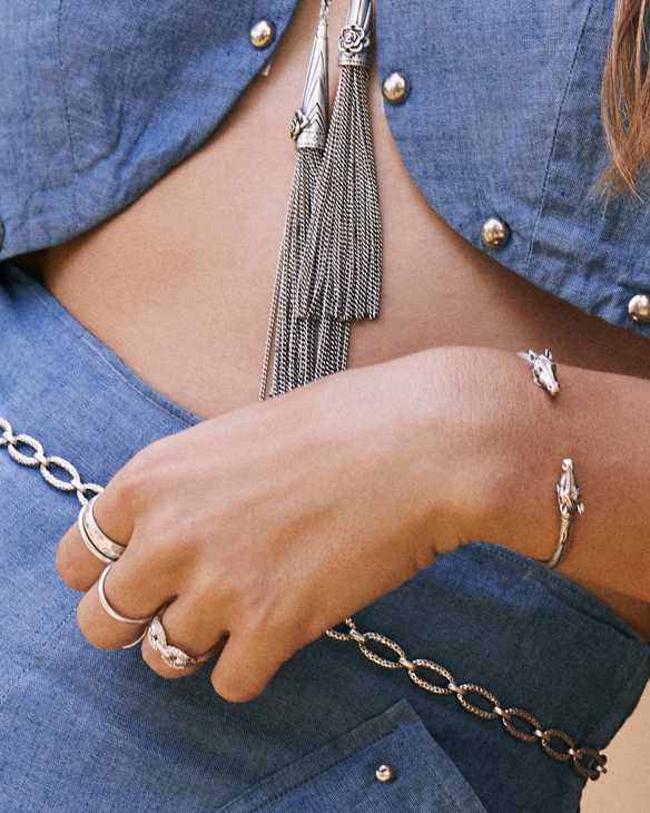 Beau Cuff Bracelet in Vintage Silver