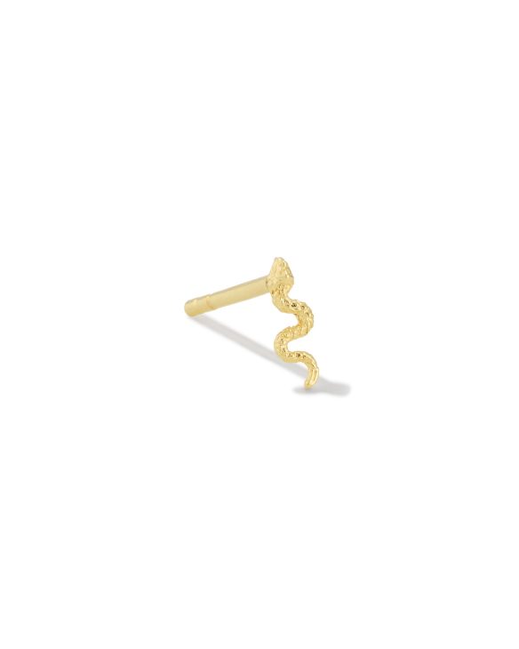 Mini Snake Single Stud Earring in 18k Gold Vermeil