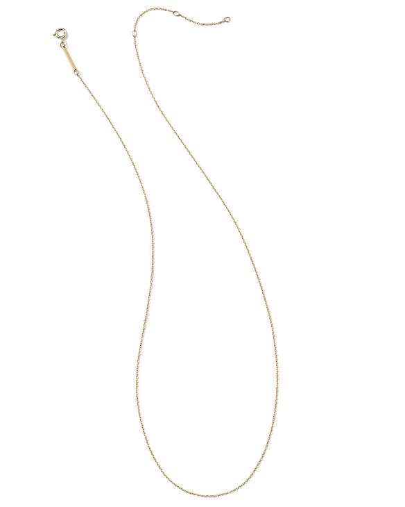 20" Thin Chain Necklace in 14k Yellow Gold