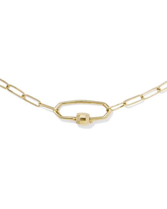 Stella Paperclip Pendant Necklace in 14k Yellow Gold