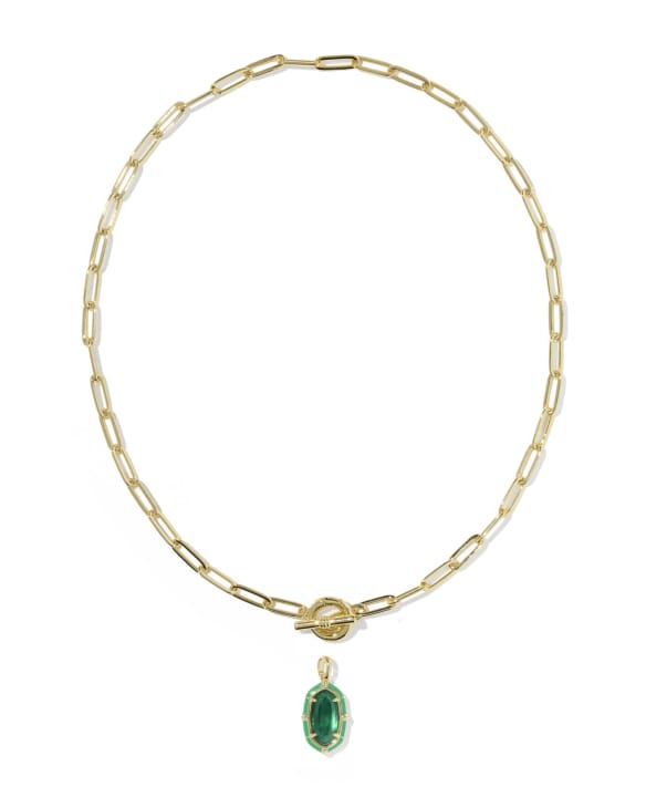 Elisa Gold Enamel Link and Chain Necklace