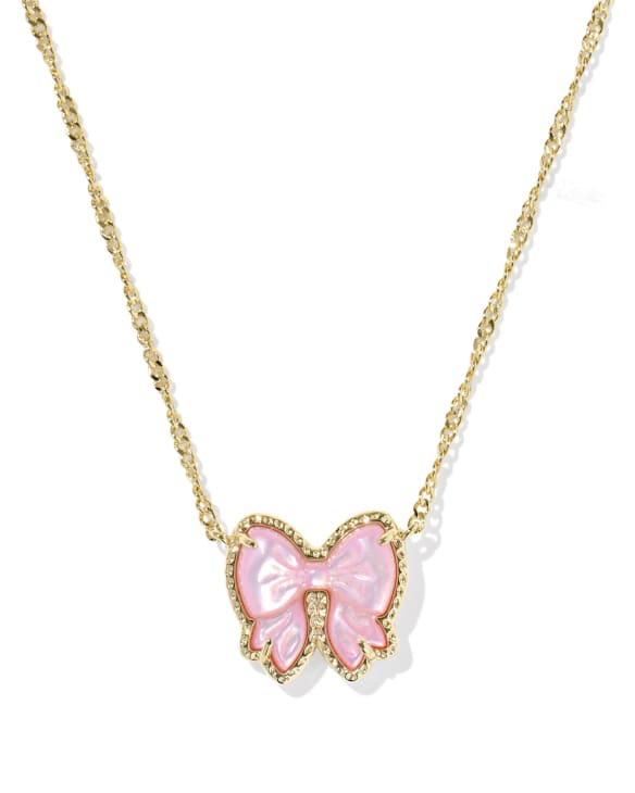 Haley Bow Gold Short Pendant Necklace