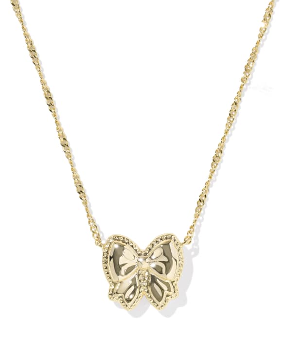 Haley Bow Gold Short Pendant Necklace 