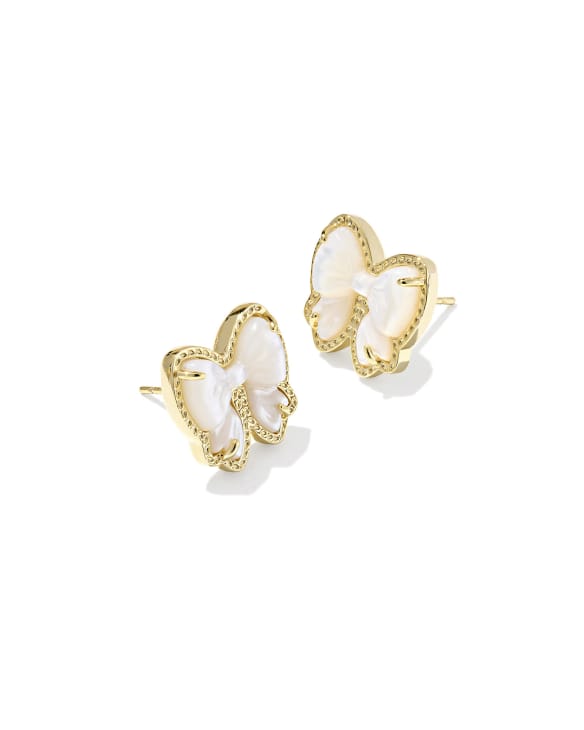 Haley Bow Gold Stud Earrings 