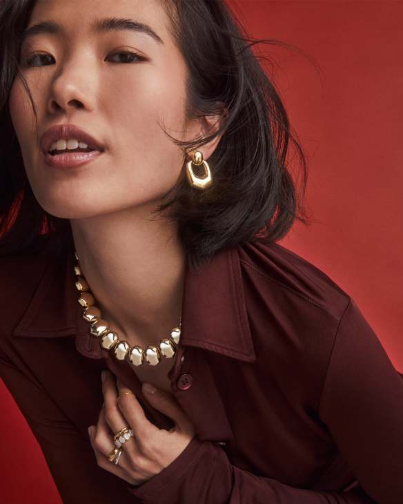 Kaitlin Gold Open Frame Earrings