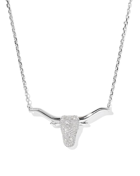 0.29 ct Longhorn 14k White Gold Pendant Necklace