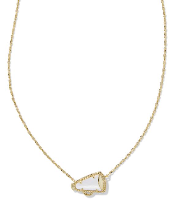 Cheer Gold Short Pendant Necklace in White Mother-of-Pearl