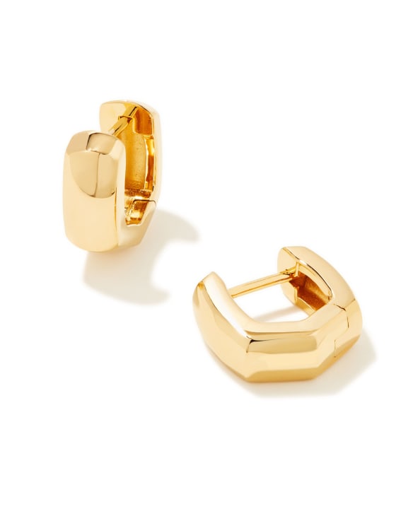 Davie Wide Huggie Earrings in 18k Gold Vermeil