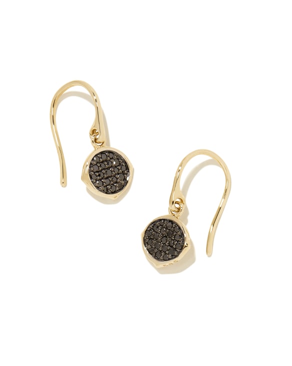 Matilda 14k Yellow Gold Drop Earrings in Black Diamond