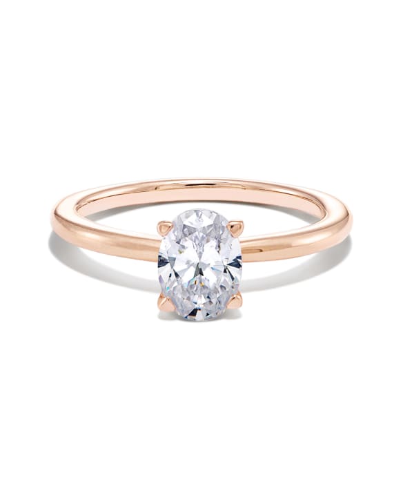 Oval Solitaire Engagement Ring in 14k Rose Gold