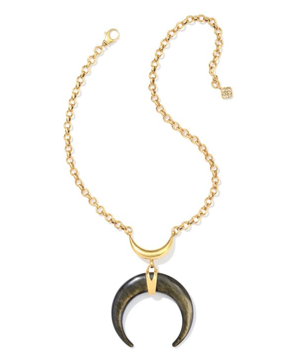 Lainey Wilson x Yellow Rose by Kendra Scott Vintage Gold Statement Necklace in Golden Obsidian