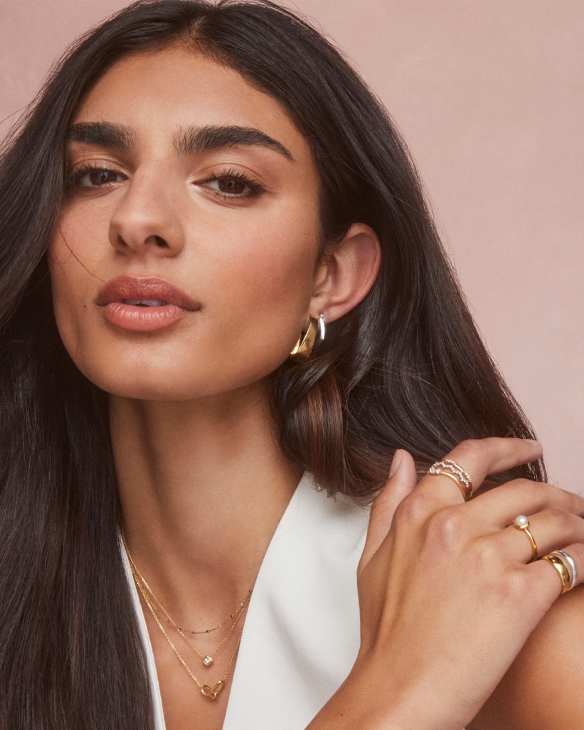 Meg Double Band Ring in Mixed Metal