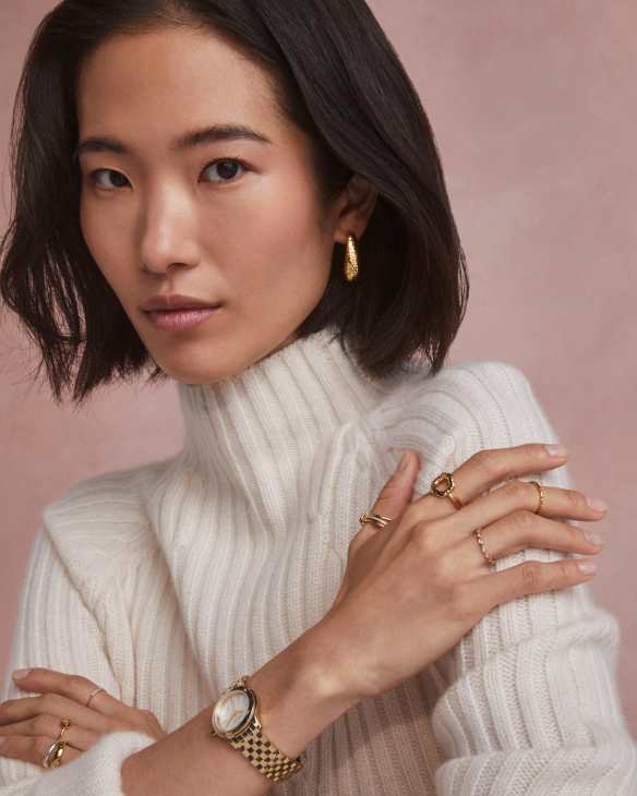 Ellen 18k Gold Vermeil Metal Hoop Earrings