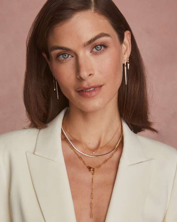 0.1 ct Floating Lab Grown White Diamond Pendant Necklace in 14k Yellow Gold