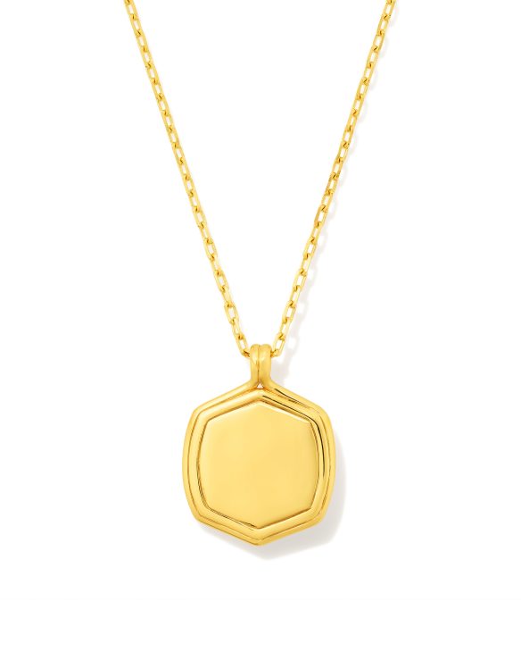 Davie Ridged Pendant Necklace in 18k Gold Vermeil