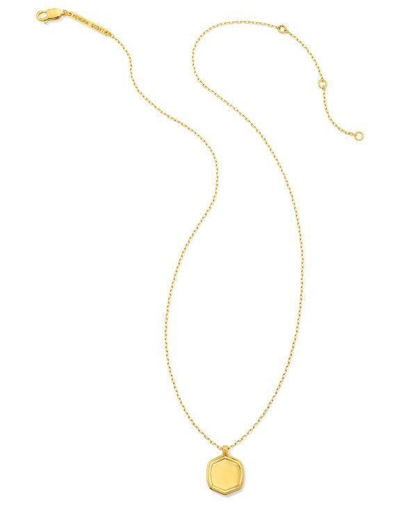 Davie Ridged Pendant Necklace in 18k Gold Vermeil