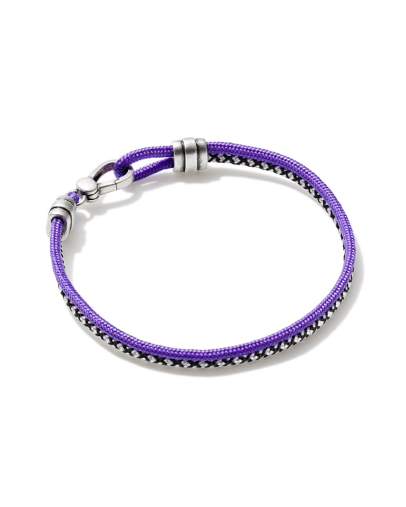 Kenneth Oxidized Sterling Silver Corded Bracelet in Purple Mix