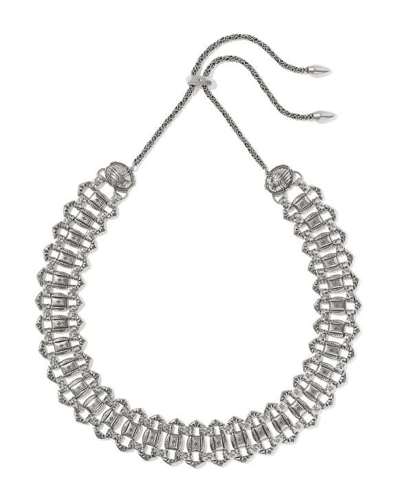 Catherine Vintage Silver Statement Necklace