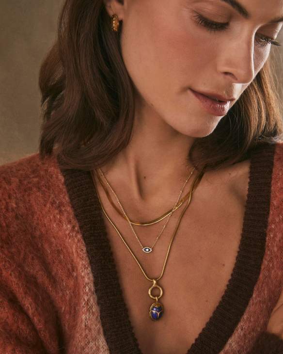 Catherine Vintage Gold Charm Necklace