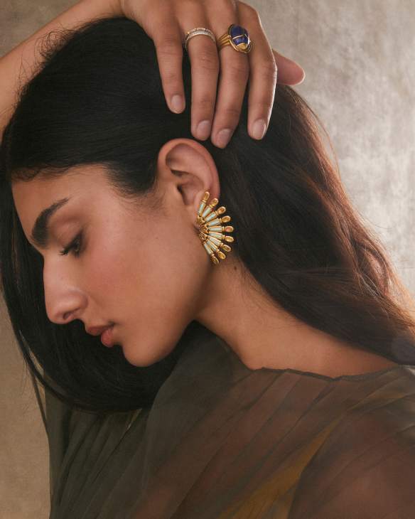 Catherine Vintage Gold Statement Earrings