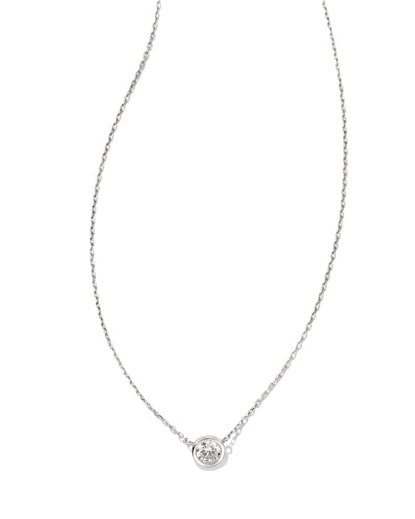 Audrey 14k White Gold Pendant Necklace in White Diamond, .25ct