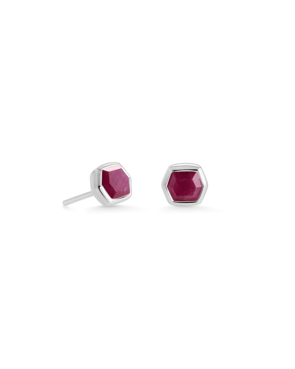 Davie Sterling Silver Stud Earrings in Ruby