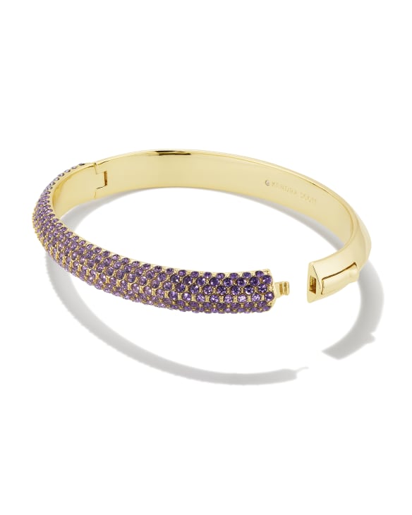 Mikki Gold Pave Bangle Bracelet in Purple Mauve Ombre Mix