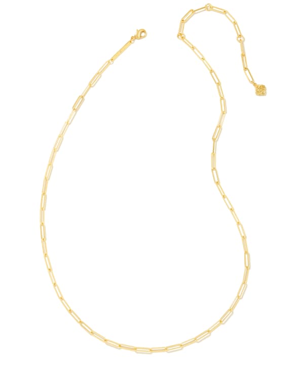 Courtney Paperclip Necklace in Gold