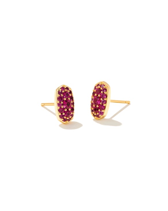 Grayson Gold Crystal Stud Earrings in Ruby Crystal