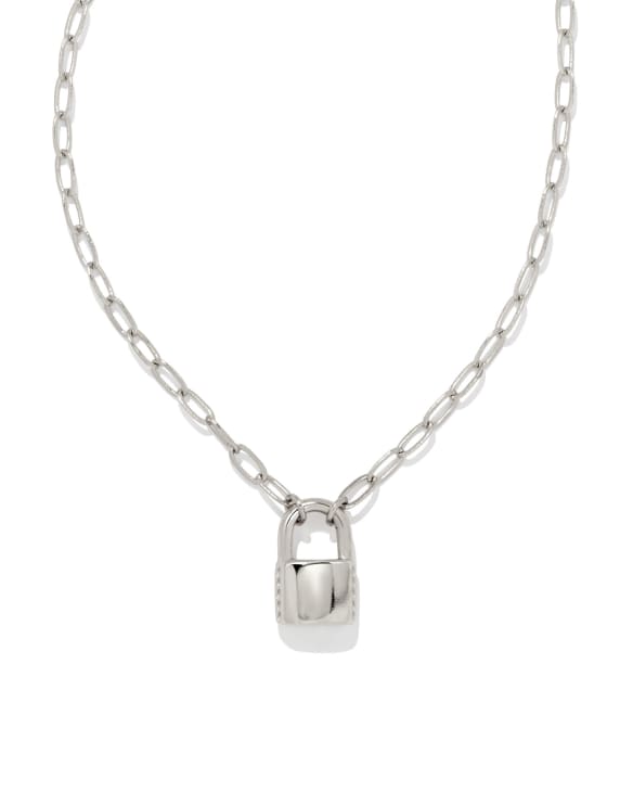 Jess Small Lock Chain Necklace in Silver