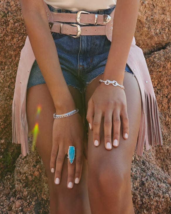 Kassie Set of 3 Chain Bracelets in Vintage Silver