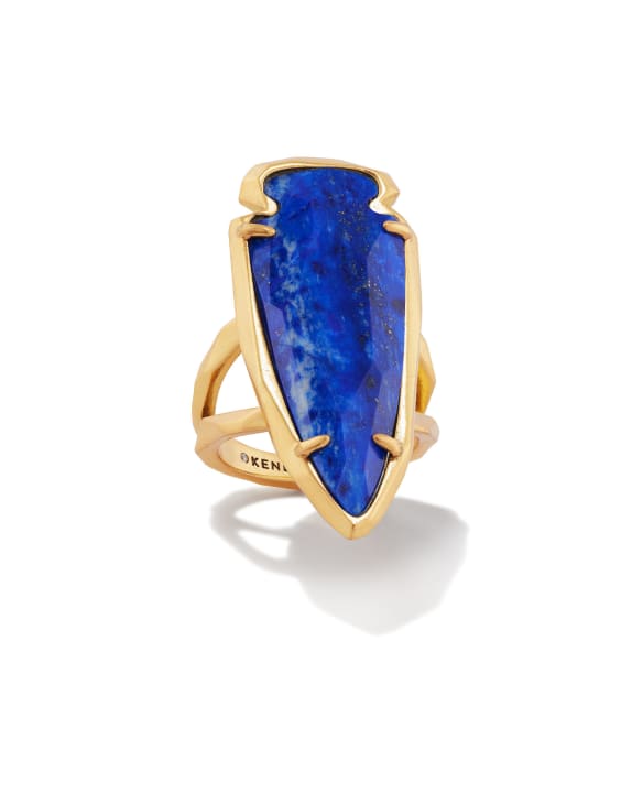 Skylar Vintage Gold Statement Ring in Blue Lapis