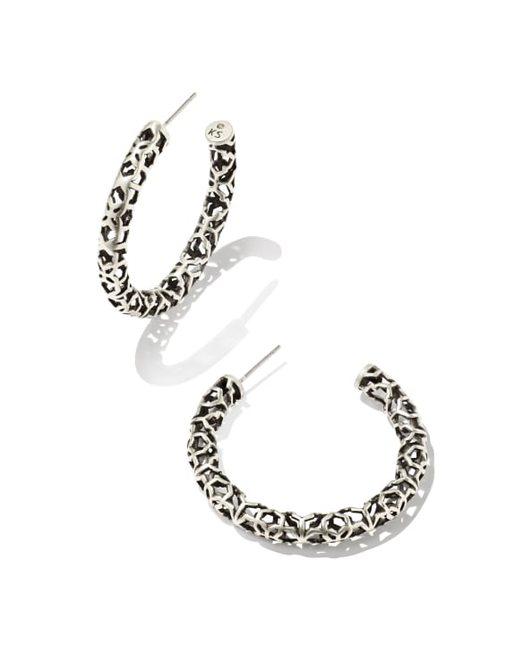 Maggie Small Hoop Earrings in Vintage Silver