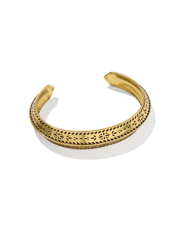 Keziah Etch Vintage Gold Cuff Bracelet
