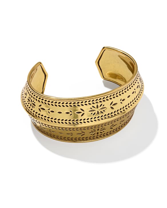 Keziah Vintage Gold Etch Statement Cuff Bracelet
