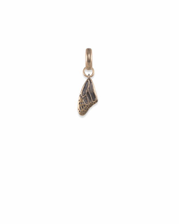 Breast Cancer Butterfly Wing Charm in Vintage Gold