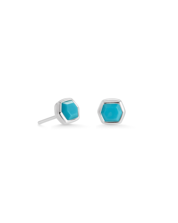 Davie Sterling Silver Stud Earrings in Turquoise