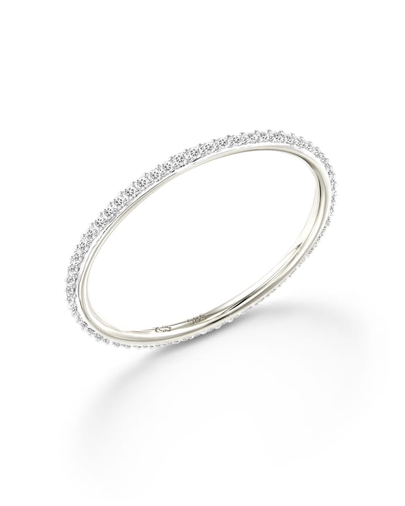 Angelina 14k White Gold Band Ring in White Diamond