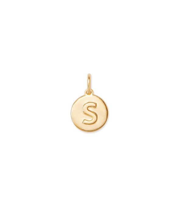 Letter S Coin Charm in 18k Gold Vermeil