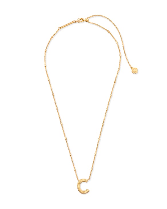 Letter C Pendant Necklace in Gold