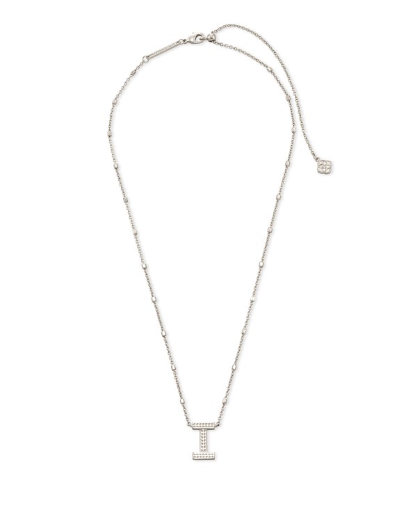 Letter I Pendant Necklace in Silver
