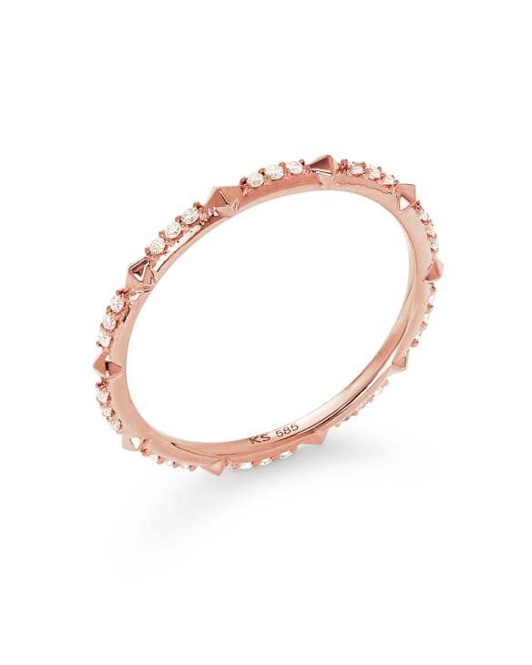 Astrid 14k Rose Gold Ring in White Diamond